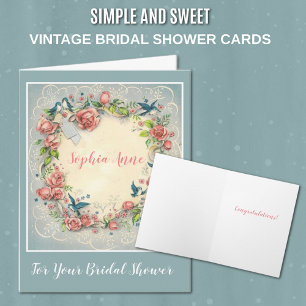 Vintage Roses, Lace & Blue Birds All Occasion Invitation