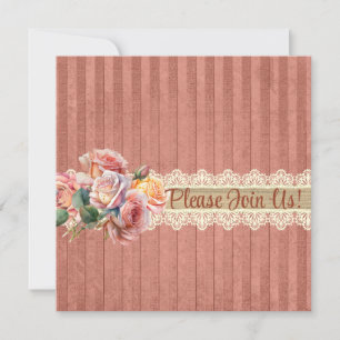 Vintage Roses Lace Shower Invitation