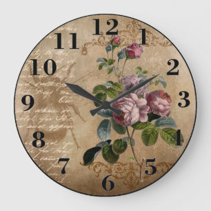 Vintage Roses Large Clock