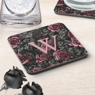 Vintage Roses Monogram Coaster