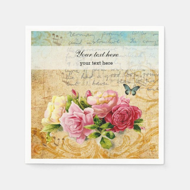 Vintage Roses Napkin (Front)