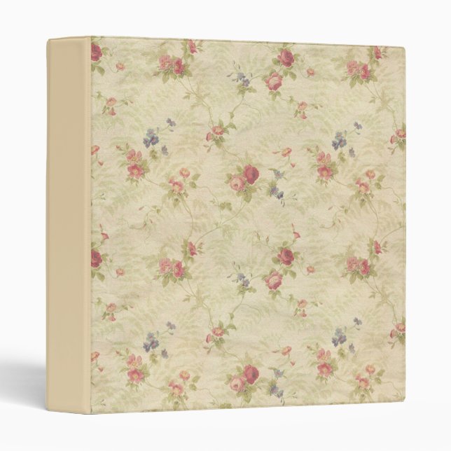 Vintage Roses old distressed fabric pattern Binder (Front/Spine)