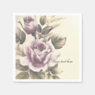 Vintage Roses Old Glamour Custom Elegant Party Napkin