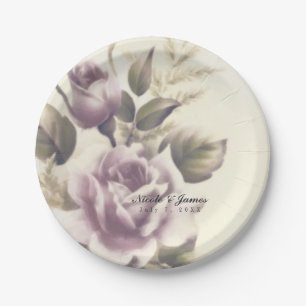 Vintage Roses Old Glamour Custom Elegant Party Paper Plate