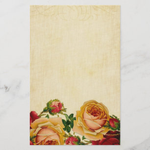 Vintage Roses on Parchment Stationery