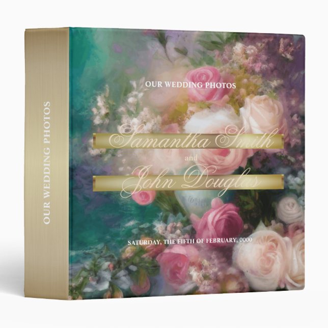 Vintage Roses Painted In Old Dutch Style Binder (Front/Spine)