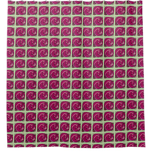 Vintage Roses Pink and Green floral pattern (Front)