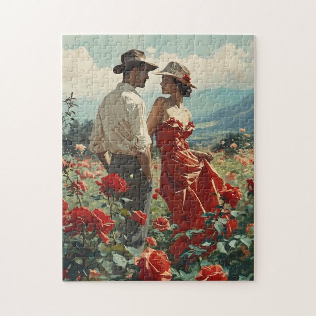 Vintage Roses Romance Jigsaw Puzzle (Vertical)