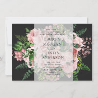 Vintage roses romantic wedding invitation
