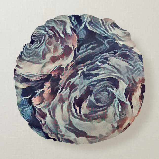 Vintage roses round pillow (Front)