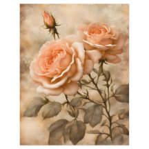 Vintage Roses scrapbook and craft paper