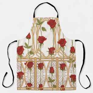 Vintage roses seamless pattern, background in art apron