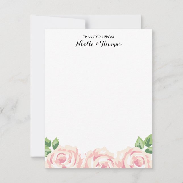 Vintage Roses Thank You Card (Front)