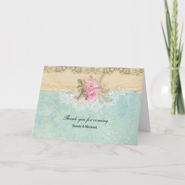 Vintage Roses Thank You Card (Front)