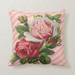 Vintage Roses Throw Pillow