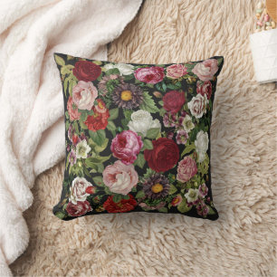 Vintage Roses Throw Pillow