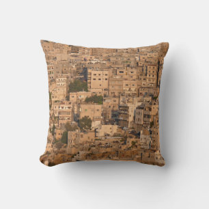 Vintage roses, toned watercolor pattern. throw pillow