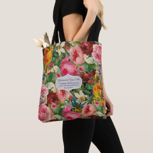 Vintage Roses TOTE Personalized EDIT TEXT Bag