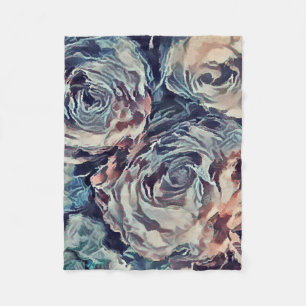 Vintage roses , vintage fleece blanket
