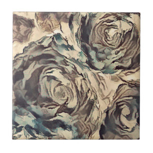 Vintage roses , vintage tile