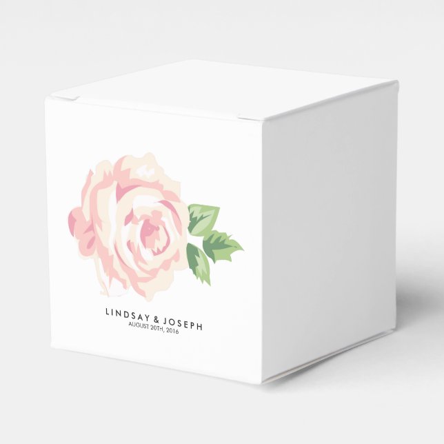 Vintage Roses Wedding Favor Box (Front Side)