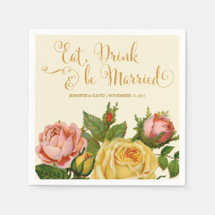 Vintage Roses, Wedding Reception Napkins