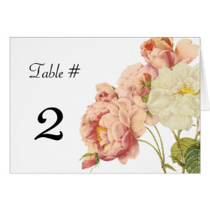 Vintage Roses Wedding Table Number