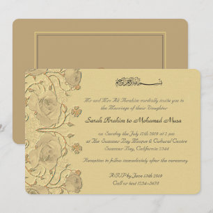 Vintage RosesTrellis Floral Muslim wedding Invitation