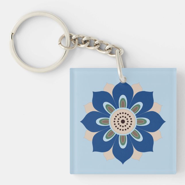 vintage rosette pattern design magnets keychain (Front)