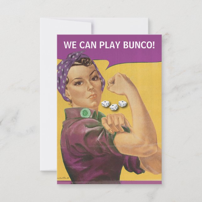 Vintage Rosie Funny Bunco Invite (Front)