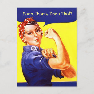 Vintage Rosie the riveter Been there, done that PC Holiday Postcard