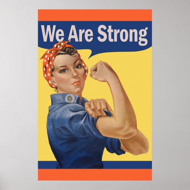 Vintage Rosie the Riveter Feminism Poster (Front)