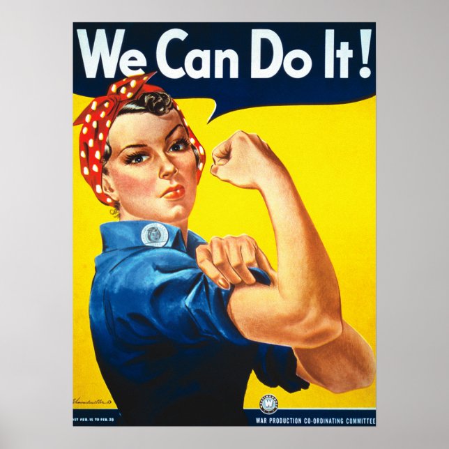 Vintage Rosie the Riveter War Poster (Front)