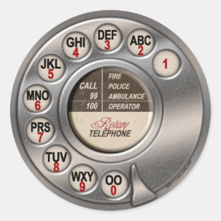 Vintage Rotary Phone Classic Round Sticker