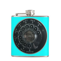 Vintage Rotary Phone Dial Flask (Turquoise)