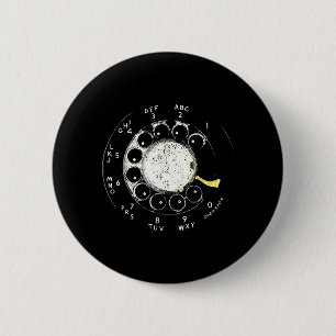Vintage Rotary Phone Dial Pattern Telephone 2 Inch Round Button
