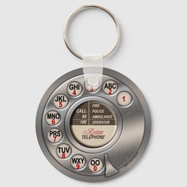 Vintage Rotary Phone Keychain (Front)