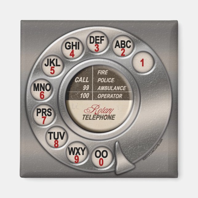 Vintage Rotary Phone Magnet (Front)