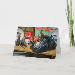 Vintage Rotary Phone Still Life Card