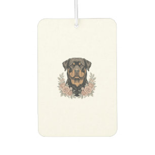 Vintage Rottweiler Floral Portrait Shirt Design_1 Air Freshener