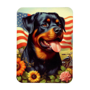 Vintage Rottweiler Painting Magnet