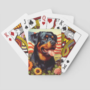 Vintage Rottweiler Painting Playing Cards