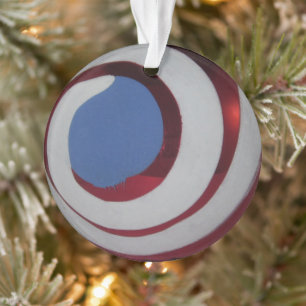 Vintage Rouge Blanc Bleu Verre de Noël Balle