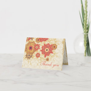 Vintage rouge fleurs de pavot mariage merci