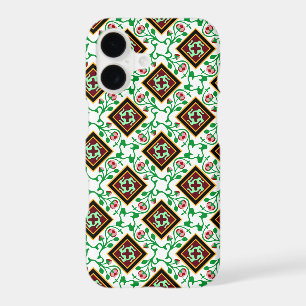 Vintage Rouge Vert Blanc Barcelona Floral Coque-Ma