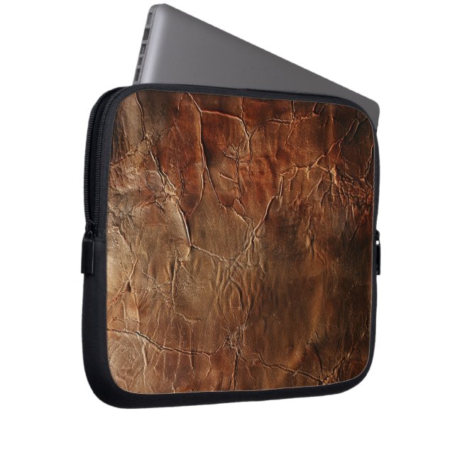 Vintage Rough Leather Texture  Laptop Sleeve (Front Right)