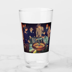 Vintage Roulette Scene, Las Vegas, Nevada Glass
