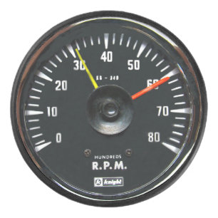 Vintage Round Analogue Auto Tachometer Hockey Puck