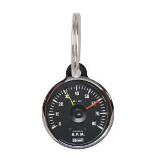 Vintage Round Analogue Auto Tachometer Pet Tag
