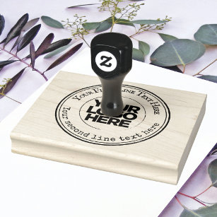 Vintage Round Custom Logo and Text Business Rubber Stamp